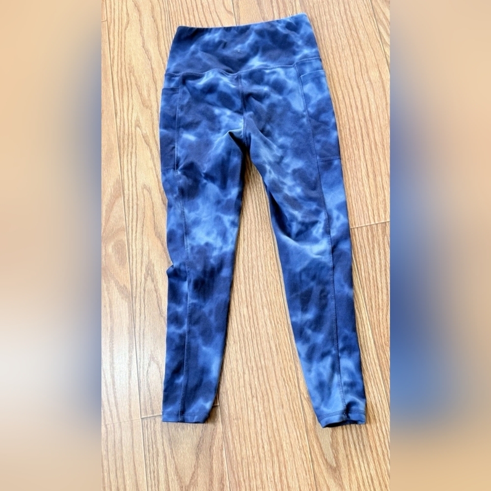 Danskin Now Womens Gray/Blue Athletic Skinny Fit Yoga Pants Size Small